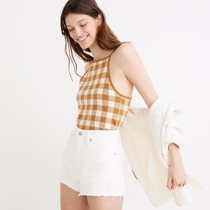 Madewell Gingham Apron Sweater Tank